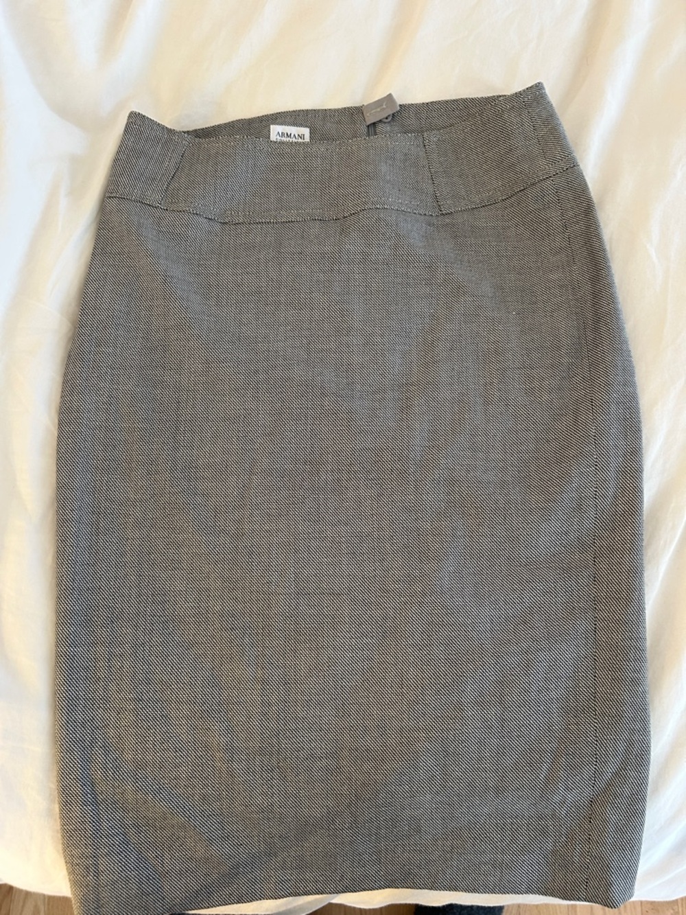 Armani Collezioni charcoal herringbone pencil skirt